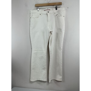 Woman’s Excellent Cond. Lucky Brand Sweet Mid rise Boot Cut White Jeans 14/32